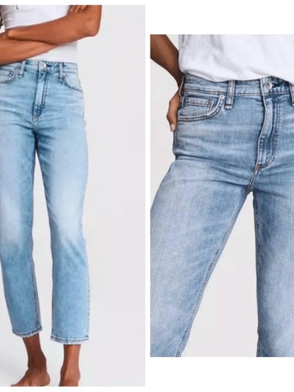 Rag & Bone Nina High-Rise Cigarette Jeans Light Wash – Size 25